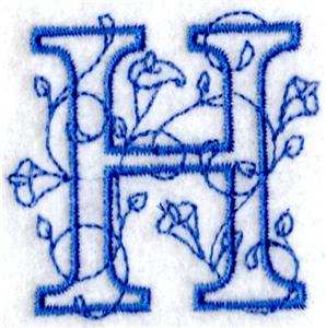 Floral Bluework Letter H