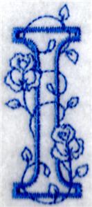Floral Bluework Letter I
