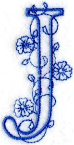 Floral Bluework Letter J