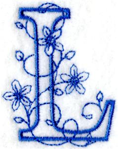 Floral Bluework Letter L