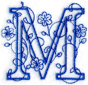 Floral Bluework Letter M