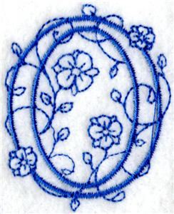 Floral Bluework Letter O