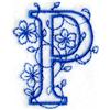 Floral Bluework Letter P