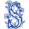 Floral Bluework Letter S