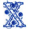 Floral Bluework Letter X