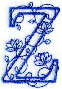 Floral Bluework Letter Z