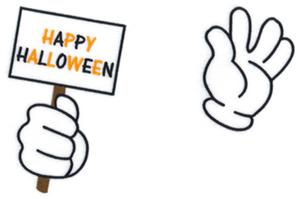 Happy Halloween Ghost Hands Large