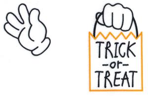 Trick or Treat Ghost Hands Large
