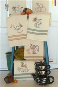 Harvest Tea Towel Embroidery Patterns