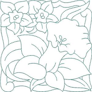 Pastel Flower Quilt Block 6 / Large