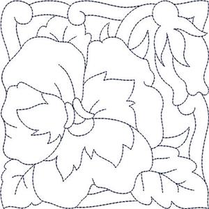 Pastel Flower Quilt Block 9 / Large