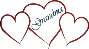 Grandma Hearts Outline, larger
