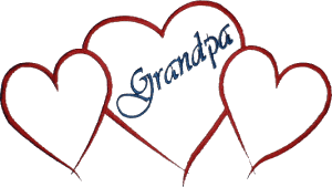 Grandpa Hearts Outline, large