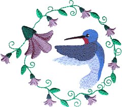 Hummingbird/Floral Circle