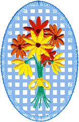 Flower Bouquet/Oval (Applique)