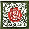 Stained Glass Rose Square