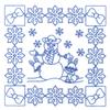 Snow Woman with Bunnies Quilt Squares