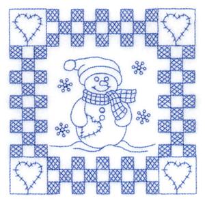Snowman with Heart Quilt Squares