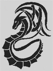 Tribal Dragon Cross Stitch Pattern
