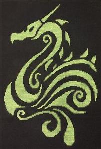 Tribal Dragon 2 Cross Stitch Pattern