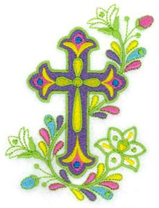Jacobean Cross with Easter Lilies