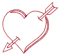 Heart with Arrow Stipple Small