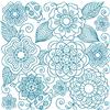 Bluework Floral Quilt Block 5 (Small)