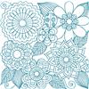 Bluework Floral Quilt Block 1 (Med)