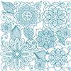 Bluework Floral Quilt Block 2 (Med)