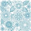 Bluework Floral Quilt Block 5 (Med)
