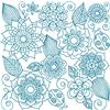 Bluework Floral Quilt Block 8 (Med)