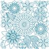 Bluework Floral Quilt Block 9 (Med)