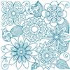 Bluework Floral Quilt Block 10 (Med)
