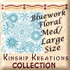 Bluework Floral / Med/Large Size Quilt Blocks