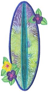 Surfboard with Flowers Applique / Larger