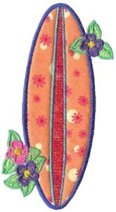 Surfboard with Flowers Applique / Smaller
