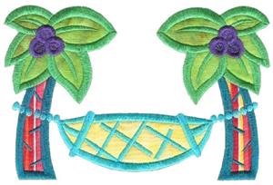 Palm Trees with Hammock Applique / Larger