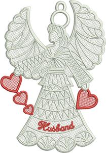Free Standing Lace Family Angel (Husband)