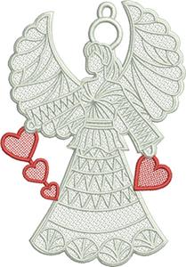 Free Standing Lace Family Angel (Blank)