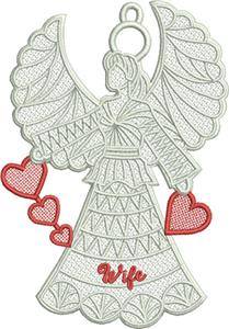 Free Standing Lace Family Angel (Wife)