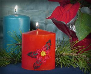 Embroidered Holiday Candle