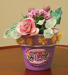 Mother's Day Flower Pot Embroidery