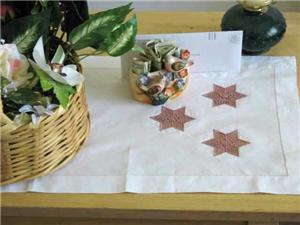 Table Runner with Lace Stars inserted