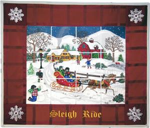 Sleigh Ride Tile Scene Wallhanging