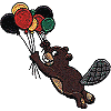 Beaver With Balloons
