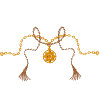 Chain with symbol intertwined with rope