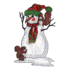 Snowman with squirrels