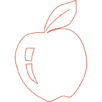 Single Apple Motif - larger
