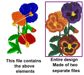 3D Pansies - Base of Flower