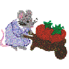 Mouse Gathering Strawberries